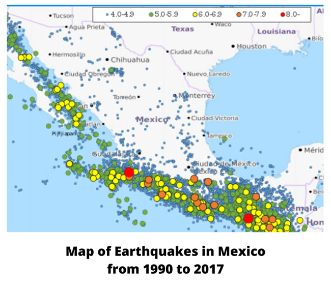 map mexico earthquakes