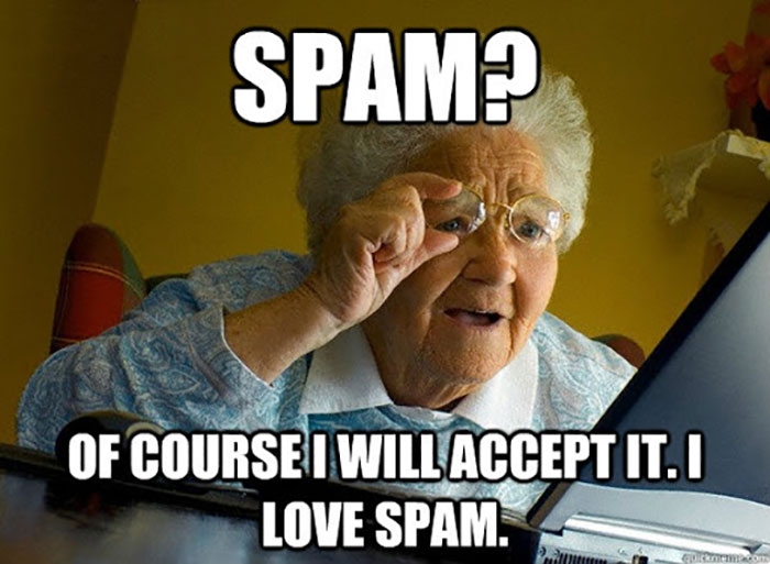 old lady spam meme