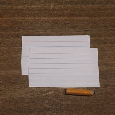 index cards and pencil