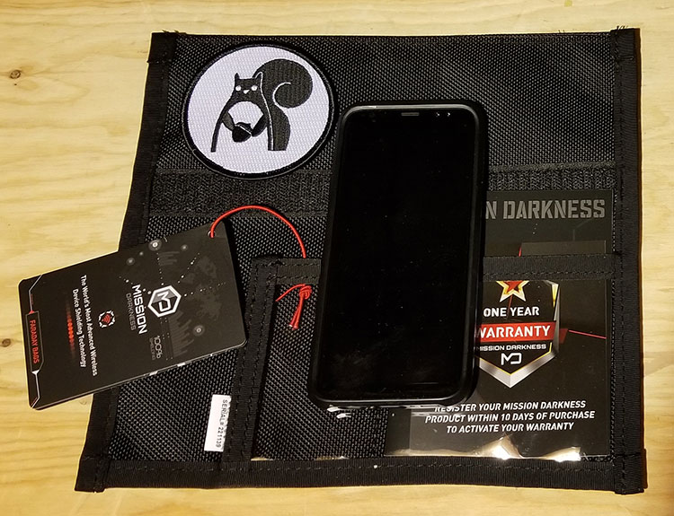 Mission Darkness phone sleeve