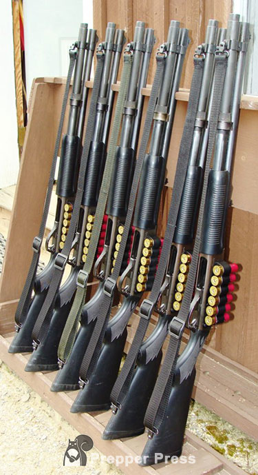 rack of Remington 870s
