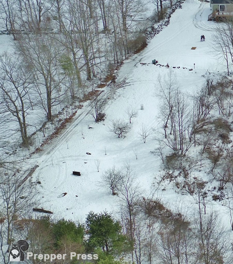 aerial view of backyard shooting range