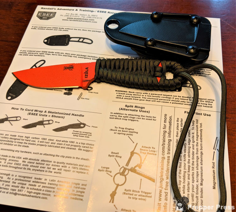 ESEE izula instructions paracord survival knife instructions