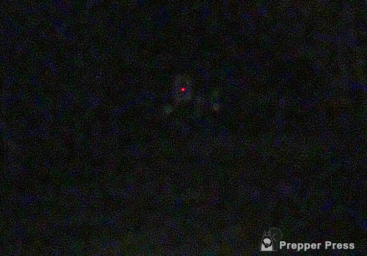 red laser at night with reduced power