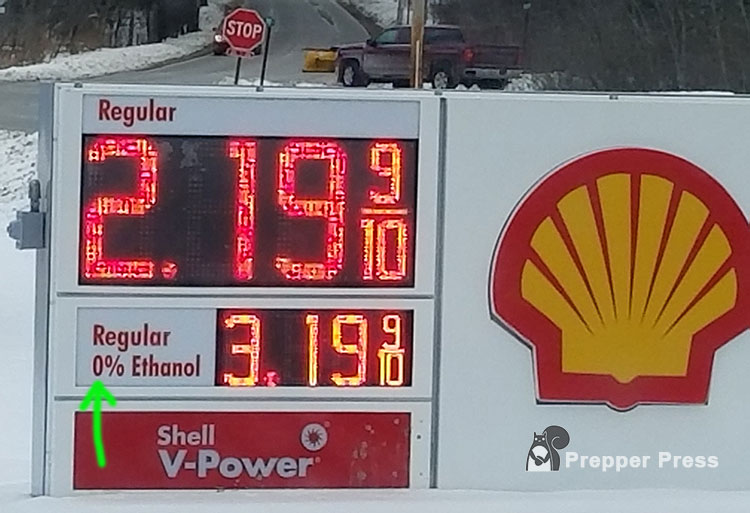 0% ethanol at gas station