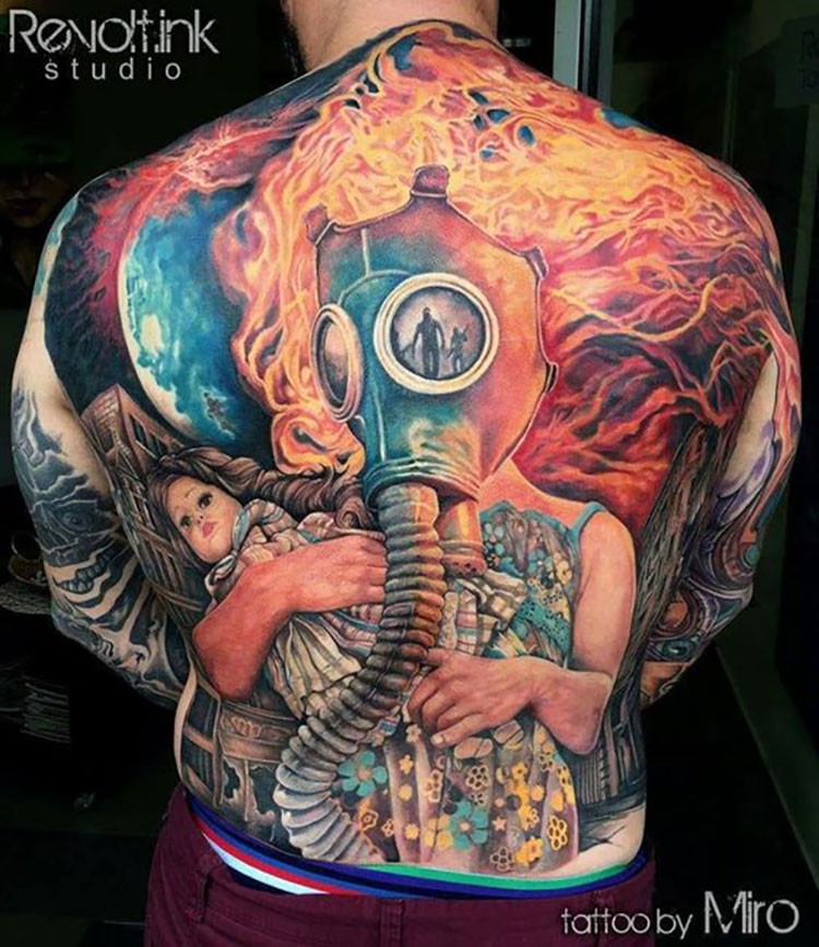 best post-apocalyptic back tattoo