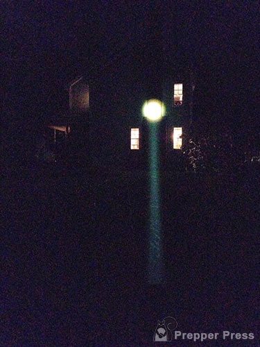 laser excited phosphor light against house