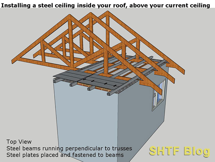 steel ceiling panic room diagram