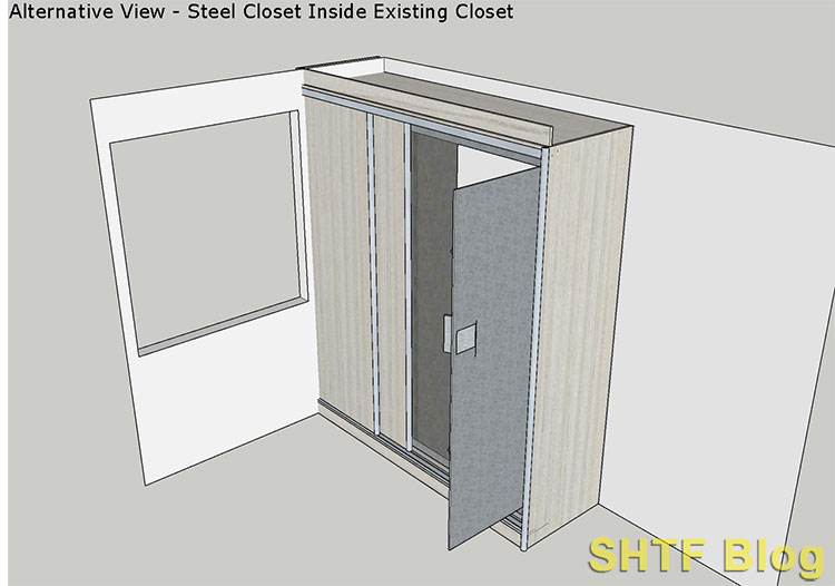 steel panic room in a closet