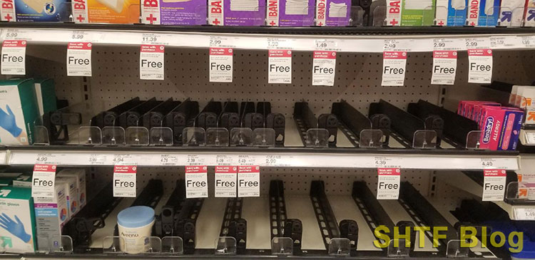 empty anti-itch cream shelves