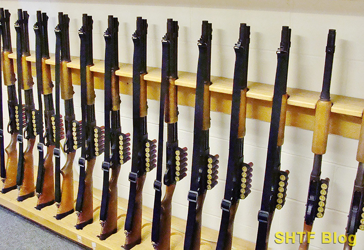 rack of Remington 870s
