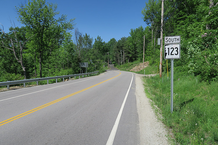 NH Route 123 southbound, High Bridge New Hampshire
