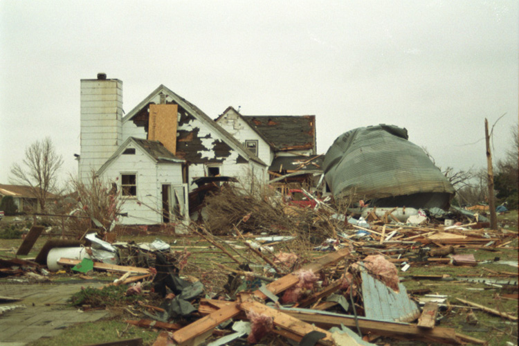 Tornado damage Comfrey, Minnesota