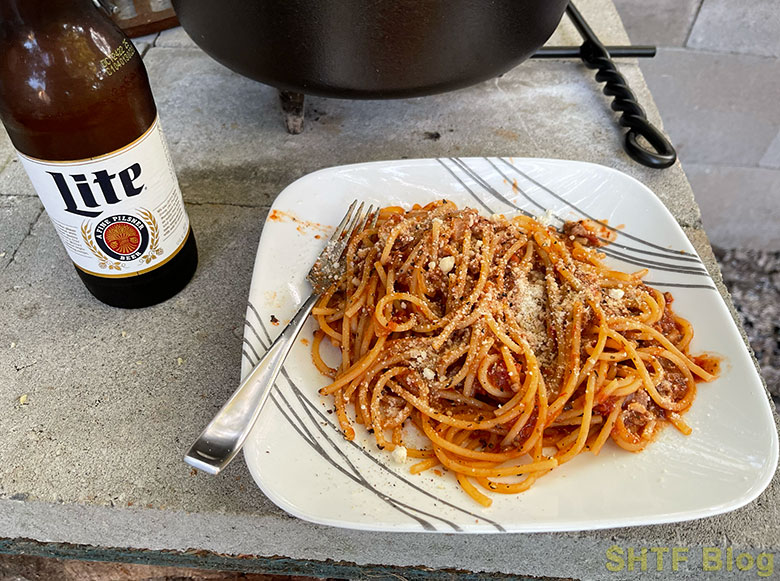 finished spaghetti recipe