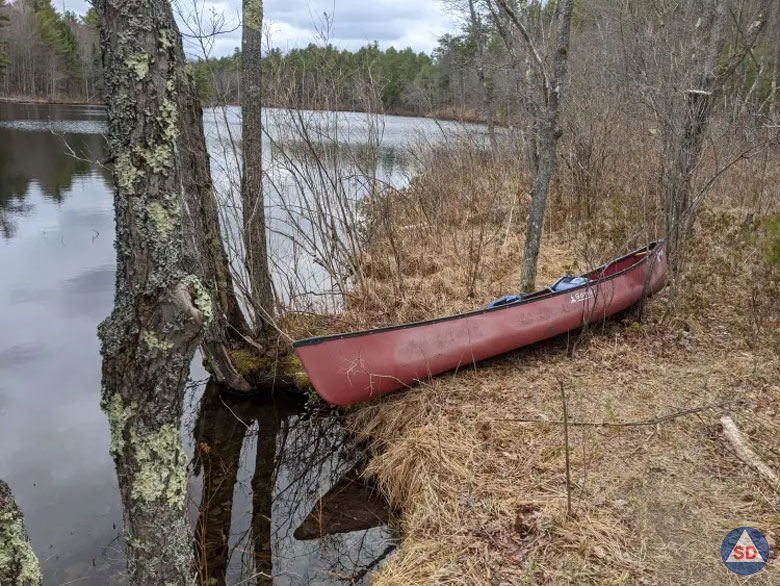 Abaondoned canoe in maine