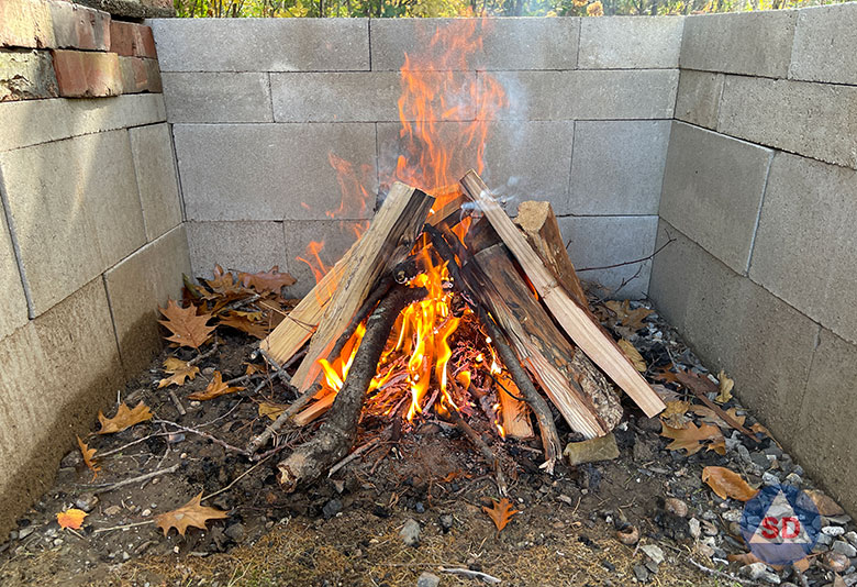 teepee fire burning