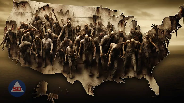 safest states in a zombie apocalypse map with zombies